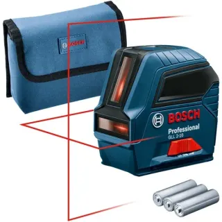 Bosch Professional Kreuzlinienlaser GLL 2-10 Professional (blau/schwarz, rote Laserlinien)