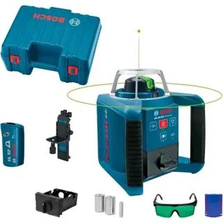 Bosch Professional Rotationslaser GRL 300 HVG Professional, mit Halterung (blau, Koffer, grüne Laserlinie)