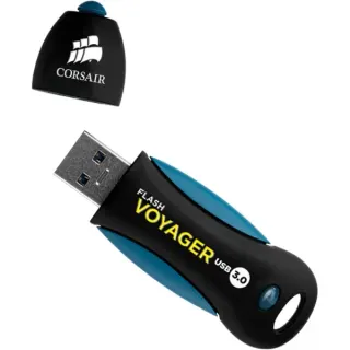 Corsair Flash Voyager 256 GB, USB-Stick (schwarz/blau, USB-A 3.2 Gen 1)