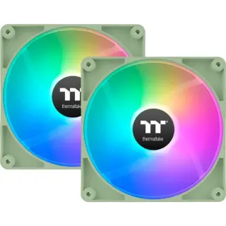 Thermaltake CT120 Reverse ARGB Sync PC Cooling Fan Matcha Green, Gehäuselüfter (hellgrün, 2er Pack, ohne Controller, Reverse, 120 mm)
