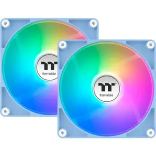 Thermaltake CT120 Reverse ARGB Sync PC Cooling Fan Hydrangea Blue, Gehäuselüfter (hellblau, 2er Pack, ohne Controller, Reverse, 120 mm)