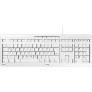 CHERRY STREAM KEYBOARD, Tastatur (weiß/grau, DE-Layout, Cherry SX-Scherentechnologie)