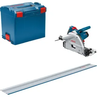 Bosch Professional Tauchsäge GKT 55 GCE Professional, mit FSN 1400, Handkreissäge (blau, 1.400 Watt, L-BOXX)