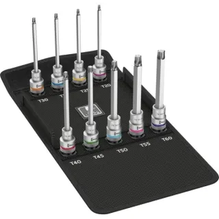 Wera 8767 C HF 3 Zyklop Bitnuss-Satz Sechsrund, Bit-Satz (9-teilig, 1/2", T20 bis T60, mit Haltefunktion)