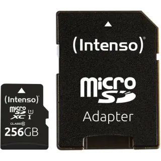 Intenso Premium 256 GB microSDXC, Speicherkarte (schwarz, UHS-I U1, Class 10)