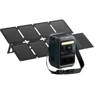 Anker SOLIX Tragbare Powerstation C300X + Faltbares Solarpanel PS60 (grau, 288Wh, 300 Watt, 600 Watt SurgePad, PD 3.1)