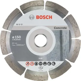Bosch Professional Diamanttrennscheibe Standard for Concrete, Ø 150mm (10 Stück, Bohrung 22,23mm)