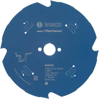Bosch Professional EXPERT Fibre Cement Kreissägeblatt, Ø 165mm, 4Z (Bohrung 20mm, für Handkreissägen)