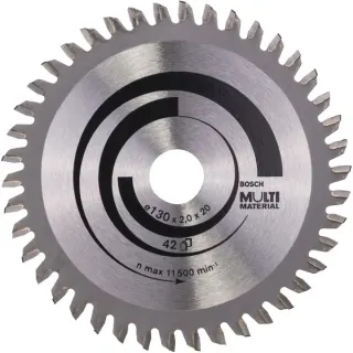 Bosch Professional PRO Multi Material Kreissägeblatt, Ø 130mm, 42Z (Bohrung 20mm, für Handkreissägen)
