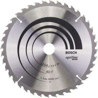 Bosch Professional PRO Wood Kreissägeblatt, Ø 254mm, 40Z (Bohrung 30mm, für Kapp- & Gehrungssägen)