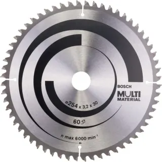 Bosch Professional PRO Multi Material Kreissägeblatt, Ø 254mm, 60Z (Bohrung 30mm, für Kapp- & Gehrungssägen)
