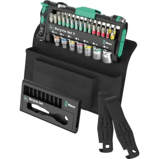 Wera Bicycle Set 3, 2025, Werkzeug-Set (schwarz/grün, 41-teilig, inkl. Umschalt-Bitknarre, 1/4")