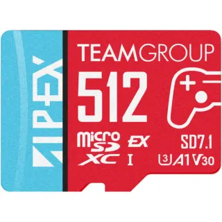 Team Group APEX SD7.1 512 GB SDXC, Speicherkarte (rot/blau, MicroSD Express)