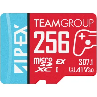 Team Group APEX SD7.1 256 GB SDXC, Speicherkarte (rot/blau, MicroSD Express)