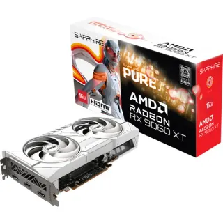 SAPPHIRE Radeon RX 9060 XT PURE 16GB, Grafikkarte (weiß)