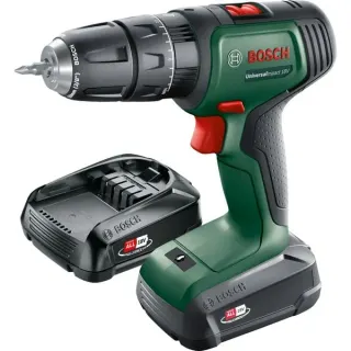Bosch Heimwerken & Garten Akku-Schlagbohrschrauber UniversalImpact 18V (grün/schwarz, 2x Li-Ionen Akku 1,5Ah, Koffer, POWER FOR ALL ALLIANCE)