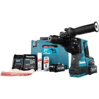 Makita Akku-Kombihammer HR004GM201 XGT, 40Volt, Bohrhammer (blau/schwarz, 2x Li-Ionen Akku 4Ah, MAKPAC)