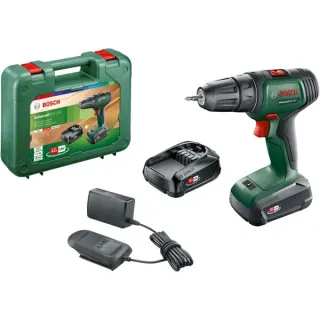 Bosch Heimwerken & Garten Akku-Bohrschrauber UniversalDrill 18V (grün/schwarz, 2x Li-Ionen Akku 1,5Ah, Koffer, POWER FOR ALL ALLIANCE)