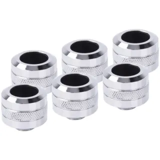 Alphacool Eiszapfen PRO 16mm HardTube Fitting G1/4 - Chrome Sixpack, Verbindung (chrom, 6 Stück)