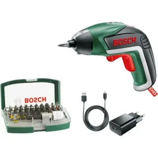 Bosch Heimwerken & Garten Akkuschrauber IXO 5, mit 32-teiligem Bit-Set (grün/schwarz, Li-Ionen Akku 1,5Ah 3,6Volt)