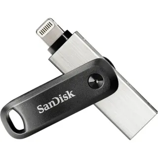 SanDisk iXpand Go 64 GB, USB-Stick (schwarz/silber, USB-A 3.2 Gen 1, Apple Lightning Connector)