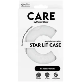 PanzerGlass Urban Combat Star Lit Case, Handyhülle (transparent/weiß, iPhone 15, MagSafe)