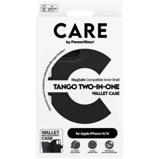 PanzerGlass Tango Two-in-One Case, Handyhülle (schwarz, iPhone 14 / 13, MagSafe)
