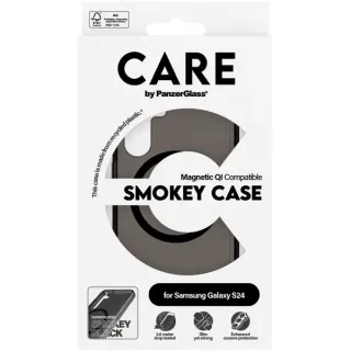 PanzerGlass Urban Combat Smokey Case, Handyhülle (schwarz, Samsung Galaxy S24, QI-kompatibel)