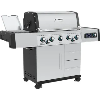 Broil King Gasgrill Imperial QS 590 IR (edelstahl, mit Infrarot-Seitenbrenner und Heckbrenner, iQue Smart Steuerung)