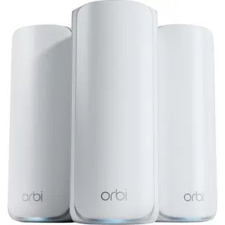 Netgear ORBI RBE773-100EUS WIFI 7 MESH Zusatzsatellit 3er Set, Mesh Access Point (weiß, Tri-Band WiFi 7)