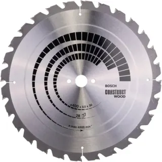 Bosch Professional PRO Construct Wood Kreissägeblatt, Ø 400mm, 28Z (Bohrung 30mm, für Tischkreissägen)