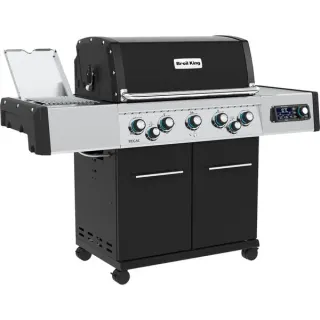 Broil King Gasgrill Regal Q 590 IR (schwarz/edelstahl, mit Infrarot-Seitenbrenner und Heckbrenner, iQue Smart Steuerung)