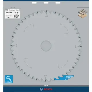 Bosch Professional PRO Construct Wood Kreissägeblatt, Ø 500mm, 36Z (Bohrung 30mm, für Tischkreissägen)