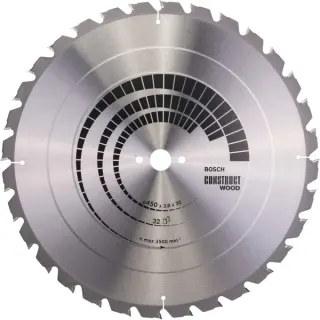 Bosch Professional PRO Construct Wood Kreissägeblatt, Ø 450mm, 32Z (Bohrung 30mm, für Tischkreissägen)