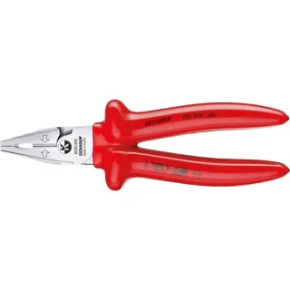 GEDORE VDE-Kraft-Kombinationszange mit Tauchisolierung, Kombizange (rot, 200mm)