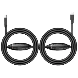 Lindy USB 3.2 Gen 1 Aktivkabel, USB-A Stecker > USB-B Stecker (schwarz, 10 Meter)