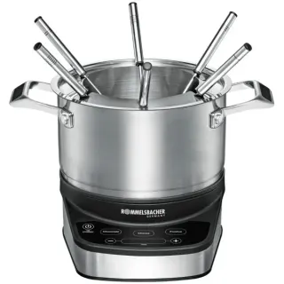 Rommelsbacher Elektro Fondue Set F 1200 (edelstahl/schwarz, 1.200 Watt, Topf 2,5 Liter)