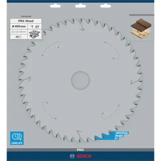 Bosch Professional PRO Wood Kreissägeblatt, Ø 400mm, 36Z (Bohrung 30mm, für Tischkreissägen)