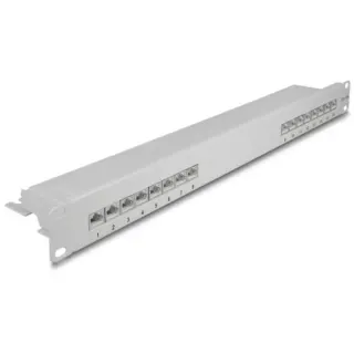 DeLOCK 19" Patchpanel 16 Port Cat.6A (grau, 1 HE)