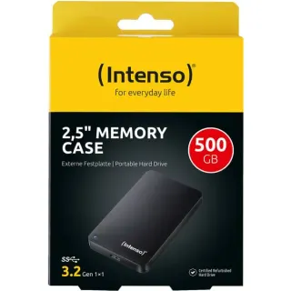 Intenso Memory Case 2,5" 500 GB Generalüberholt, Externe Festplatte (Micro-USB-B 3.2 (5 Gbit/s))