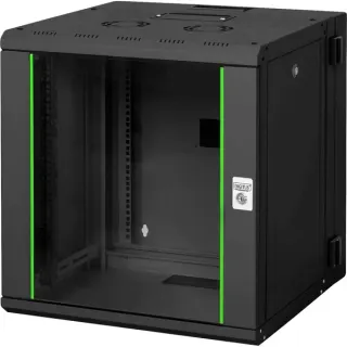 Digitus Wandgehäuse Unique Serie - zweiteilig, schwenkbar, IT-Schrank (schwarz, 12 Höheneinheiten)