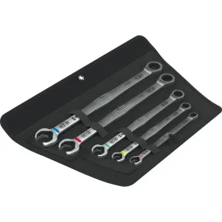 Wera 6007 Joker 5 Set 1 Maul-Ringratschenschlüssel-Satz, 5‑teilig, Schraubenschlüssel (mit Haltefunktion)