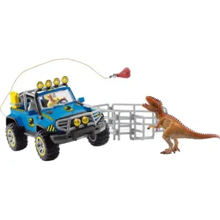 Schleich Dinosaurs Geländewagen mit Dino-Außenposten, Spielfigur