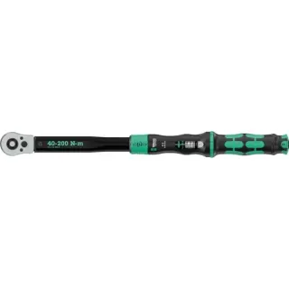 Wera Drehmomentschlüssel mit Durchsteckvierkant Click-Torque Lock C 3 R/L (schwarz/grün, Abtrieb 1/2", 40 bis 200 Nm)