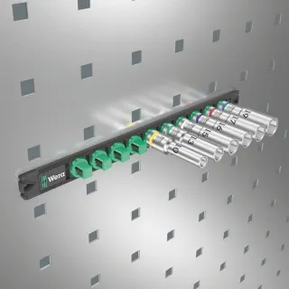 Wera Nuss-Magnetleiste C Deep 1 Steckschlüsseleinsatz-Satz 1/2" (schwarz/grün, 6‑teilig)