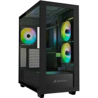 Sharkoon Rebel C60 RGB , Tower-Gehäuse (schwarz, Tempered Glass)