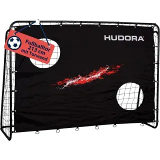 HUDORA Fußballtor Trainer mit Torwand (schwarz, Motiv Blur)