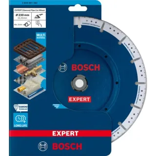 Bosch Professional Diamanttrennscheibe EXPERT Diamond Pipe Cut Wheel, Ø 230mm (Bohrung 22,23mm)