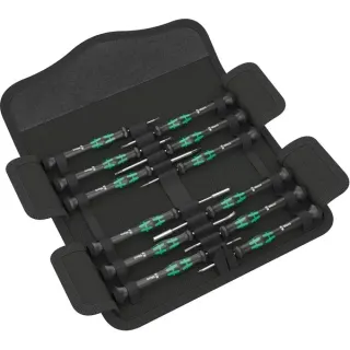 Wera Kraftform Kompakt Micro 12 ESD 1 Elektroniker-Schraubendrehersatz (schwarz/grün, 12-teilig)