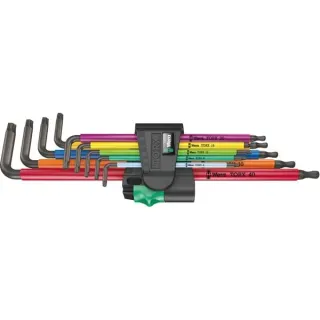 Wera Winkelschlüssel-Satz 967/9 TX XL Multicolour 1, Schraubendreher (lang, mit Halteclip)